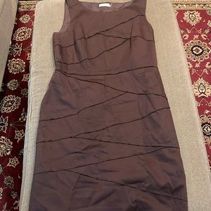 Calvin Klein Sleeveless Women's Brown Dress Size 14 (TD)